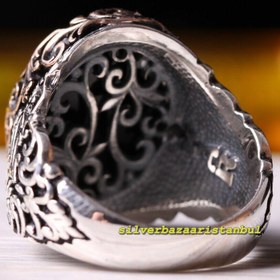 Resim 925 Sterling Silver High Quality Natural Onyx Stone Mens Ring - US: 8.25 / 58 mm / Turk: 18 