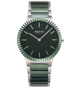 Resim Obaku Denmark V292gxoess Quartz Çelik Yeşil Safir Cam 40 Mm Erkek Kol Saati Yeşil 