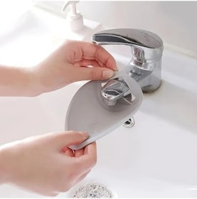 Resim Chuangyinshop 1 Paket Gri Evye Uzantısı, El Yıkama Yardımcısı, Su Yönlendirici Silikon Başlık 