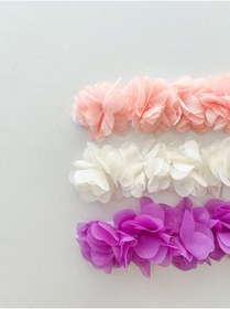 Resim COOLMINIES Kız Bebek Çiçekli 3’lü Lastikli Bandana Seti,Saç Bandı Seti 