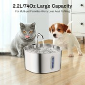 Resim Kedi Otomatik Su Dağıtıcısı, Paslanmaz Çelik Evcil Hayvan Su Besleyici, USB Bağlantılı Köpek Su Dağıtıcısı, Küçük ve Orta Boyutlu Evcil Hayvanlar İçin Uygun Otomatik Su Dağıtıcıları, Ürün 2A Fiş İçermez, Pil İçermez 