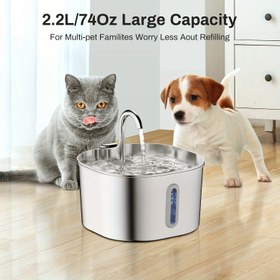Resim Kedi Otomatik Su Dağıtıcısı, Paslanmaz Çelik Evcil Hayvan Su Besleyici, USB Bağlantılı Köpek Su Dağıtıcısı, Küçük ve Orta Boyutlu Evcil Hayvanlar İçin Uygun Otomatik Su Dağıtıcıları, Ürün 2A Fiş İçermez, Pil İçermez 