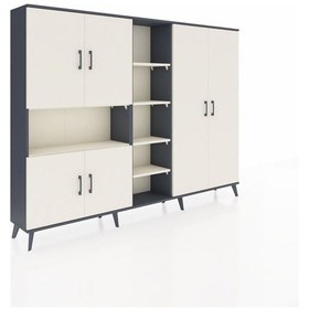 Resim Arges Dolap 13 Raflı 6 Kapaklı 220x30x163 Antrasit-aytaşı Antrasit-aytaşı 