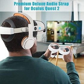 Resim Premium Audio Head Strap for Quest 2 Replacement for Meta/Oculus Elite Strap-Deluxe Audio Strap-Improved Audio Experience,Comfortability and Convenience (2022 Version Brown) 