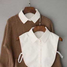 Resim Kadınların Çıkarılabilir Suni Yaka Gömlek - Beyaz Düğmeli, Ayarlanabilir Askılar, Kaymaz Tasarım, Makinede Yıkanabilir Polyester, Günlük veya Resmi Giyim İçin Mükemmel, Çok Yönlü Moda Aksesuarı, Şık Düğmeli, Dayanıklı Kumaş 