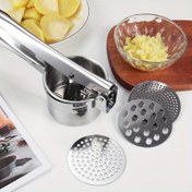Resim Paslanmaz Çelik Patates Ricer – Patates, Meyveler, Sebzeler, Yamalar, Kabak, Bebek Maması ve Daha Fazlası İçin Manuel Masher – İnce, Orta ve Kaba Tahılar İçin 3 Değiştirilebilir Disk, Kullanımı Kolay, Manuel Masher Ricer Mutfak Aracı 