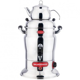Resim Işıkgaz Silverinox 10 Litre Tek Demlik Çay Semaveri Otomatı Makinesi 