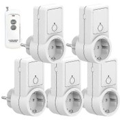 Resim 1-5x Kablosuz Akıllı Uzaktan Kumanda Anahtarı Fiş Priz Güç Çıkışı Soketi Ab Fişi 5 Adet Uzaktan Güç Soketi 