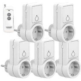 Resim 1-5x Kablosuz Akıllı Uzaktan Kumanda Anahtarı Fiş Priz Güç Çıkışı Soketi Ab Fişi 5 Adet Uzaktan Güç Soketi 