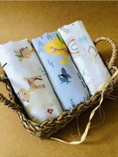 Resim 3 Adet 80x105 Çok Amaçlı Müslin Bezi Örtü Battaniye Çok Renkli 