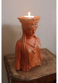 Resim Dekoratif Masa Üstü Karyadit Kızı Hediyeli Bacasız Şömine Turuncu 