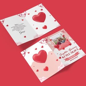 Resim Sevgililer Günü Mesajlı Kişiye Özel Kartpostal 