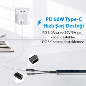 Resim Cm Store Ally Iphone 15 Için Type-C Şarj + 3.5mm Kulaklık 2in1 Çevirici ADAPTÖR-(5775) 