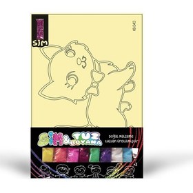 Resim Kb-343 Kedi Simli Tuz Boyama Oyunu Eğitici Aktivite Kum Boyama 