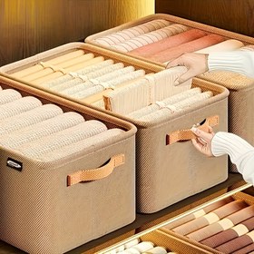 Resim 4 adet Klasik Kumaş Depolama Kutusu, Tutacaklı, Şık ve Pratik Gardırop Depolama Çözümü, Katlanabilir ve Kalınlaştırılmış Çok Amaçlı Depolama Kutusu, Giysiler, Havlular, Yatak Takımları ve Oyuncaklar için Uygun - Su Geçirmez Ev, Yatak Odası, Yurt Eşyaları, Yatak Altı Depolama, Sandıklar 