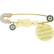 Resim Vaoov 925 Ayar Gümüş Nazar Ayeti Ve Nazarlı Bebek İğnesi 