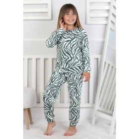 Resim Kaplan Desenli Kız Çocuk Pijama Takımı 