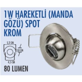 Resim 1w Hareketli Manda Gözü Krom Spot Amber Amber 