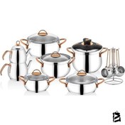 Resim Schafer Alia Çelik Çeyiz Seti - 18 Parça Bakır - 