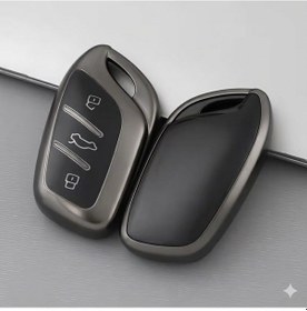 Resim Mg Hs-zs Uyumlu Smart 3 Buton Silikon Oto Anahtar Kumanda Kabı Kılıf Gri 