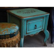 Resim Moza Sanat Turkuaz Renkli Vintage Komodin 