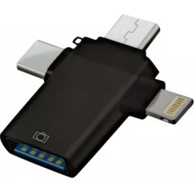 Resim iPhone Type-C Micro Usb USB 3.0 Dişi Mouse Flash OTG Adaptör SX39 