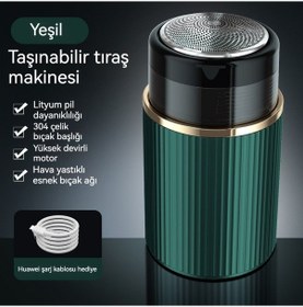 Resim Elektrikli Tıraş Makinesi Tam Vücut Yıkama Sakal Bıçağı Seyahat Kompakt Taşınabilir Erkek Tıraş Makinesi Nesil Koyu Yeşil 