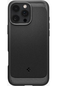 Resim Spigen iPhone 16 Pro Kılıf Rugged Armor MagFit MagSafe özellikli Matte Black - ACS08115 