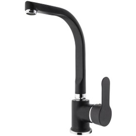 Resim Gms Zümra Siyah Krom Kuğu Eviye Mutfak Bataryası Zm302-K 