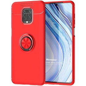 Resim Xiaomi Redmi Note 9 Pro Kılıf Kickstand Ring Holder Kırmızı 