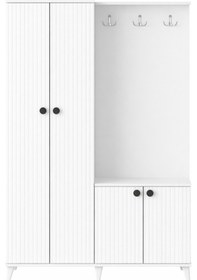 Resim Portmanto Arven Askılıklı Portmanto Vestiyer Ayakkabılık - Beyaz Beyaz 