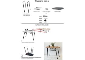 Resim Güzelkan Madeni Eşya Bahçe Masası Yemek Masası Mutfak Masası Demonte Füme 1107 