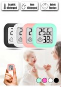 Resim Mini Bebek Sıcaklık Nem Ölçer Lcd Oda Termometre Duvara Takılabilen Masaüstü Isı Göstergesi Beyaz 