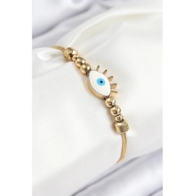 Resim 316L Çelik Göz Charm Model Gold Renk Kadın Bileklik 