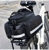 Resim Xuweiwei Black Genişletilebilir Bisiklet Camel Sepeti Dayanıklı Bisiklet Bagaj Çantası Omuz Askılı Yüksek Kapasiteli Reflektörlü Siyah 