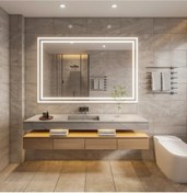 Resim eagle mirror 95x55cm Diktörgen Dekoratif Banyo Duvar Aynası Ledli Salon Duvar Aynası Yatak Odası Duvar Aynası 