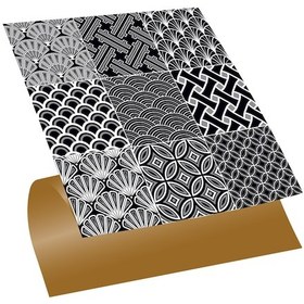 Resim Tink KENDİNDEN YAPIŞKANLI SİYAH BEYAZ KARMA DESENLİ PVC KARO 30X30 CM 