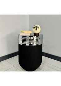 Resim Elegant Dekoratif Krom Darbuka Siyah Sehpa 60cm 