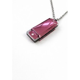 Resim Unisex Metal Mızıka Kolye 60 Cm Zincir Pembe Renk Müzik Temalı Aksesuar Çok renkli 