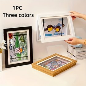 Resim Ön Açılır Manyetik A4 Sanat Çerçevesi - Katlanabilir, Çocukların Sanat & Fotoğrafları için Karikatür Temalı Resim Ekranı - Ev Ofisi Dekoru & Doğum Günü Hediyeleri için İdeal 