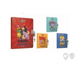 Resim Kral Şakir Kilitli Ip Dikişli Sert Kapak Hatıra Defteri 14x20cm 96 Yaprak 6019 Karışık 