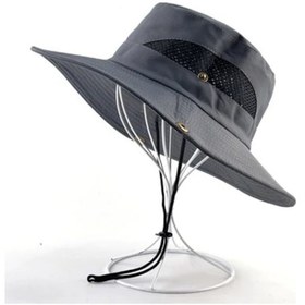 Resim Qianyi Erkek Ve Kadın Geniş Kenarlı Anti-uv Plaj Şapkası - Yaz Kamp Yürüyüş İçin Koyu Gri 