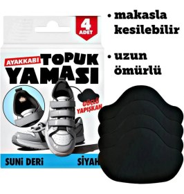 Resim Hobialem Ayakkabı Topuk Yaması Kendinden Yapışkanlı Ayakkabı Tamir Bandı Siyah (2'li Paket) Güçlü Yapışkan 
