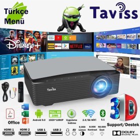 Resim taviss T-25 Smart Sürüm (DİSNEY PLUS,YOUTUBE,NETFLİX) Projeksiyon Cihazı 