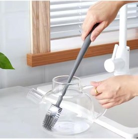 Resim Biberon Temizlik Fırçası Silikon Matara Temizleme Emzik Temizlik Fırçası 