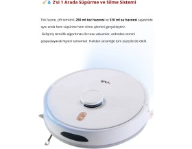 Resim Yui RS16 Pro 15.000 Pa Akıllı Robot Vacuum & Mop Süpürge Beyaz Toz Boşaltma Özellikli (YUI TÜRKİYE GARANTİLİ) 