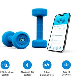 Resim Şımart Akıllı Dambıl 2x1Kg Uygulama Destekli Sesli Yönlendirmeli LCD Ekranlı 