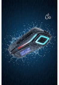 Resim K08 İntercom Bluetooth 5.4 Motosiklet Kask İnterkom Gürültü Engelleyici Su Geçirmez Lcd Ekranlı 