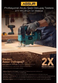 Resim Assur ASR856 21V Çift Akü Dekupaj Testere Mavi 