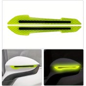 Resim Dashanshop 4 Çift Yeşil Araç Reflektör Yapışkanı Çarpışma Önleyici Şerit Korumalı Ayna Bandı 